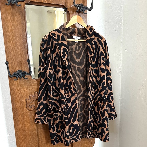 H by Halston Sweaters - H by Halston Brown and Black Open Cardigan